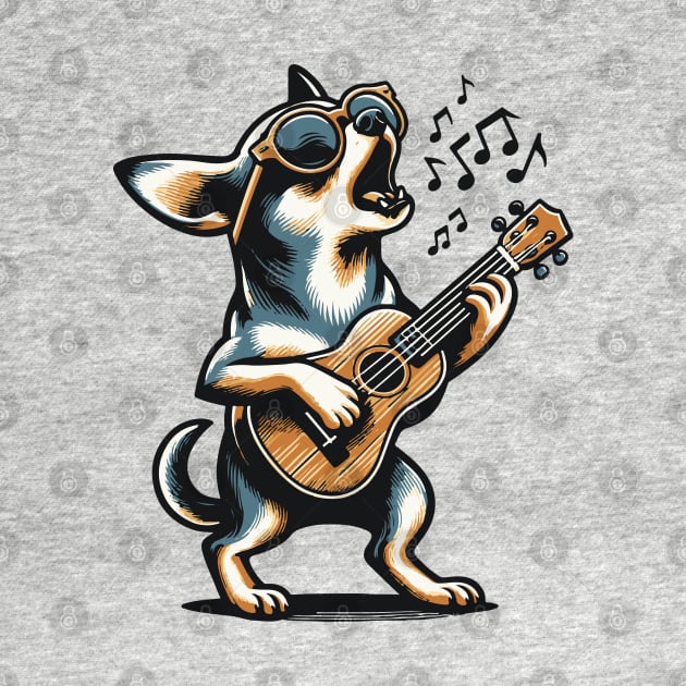 Dog Playing Guitar Singing Chihuahua Funny Dog Mariachi by BraaiNinja